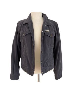 Columbia tough mother jeans jacket button 100% cotton grey denim pockets medium